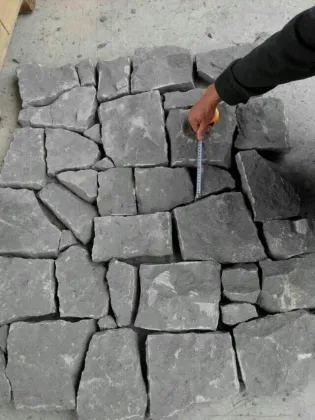 crazy paving black sichuan sandstone