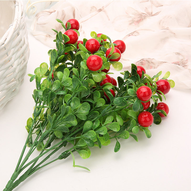 Plastic Red Pepper Bunch Artificial Plants Simulation Peppers Fake Vegetables Corsage Placed Fruits for Home Garden Decoration