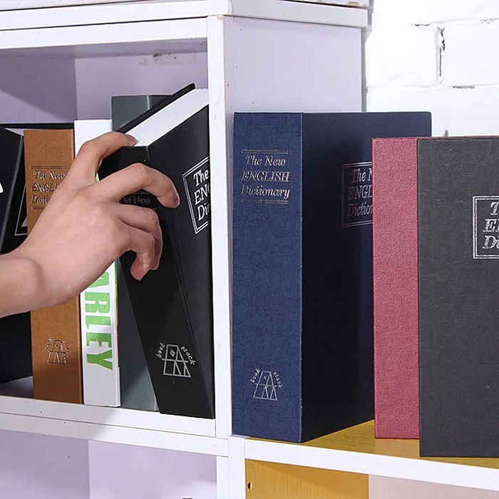 Small portable Metal Book Safe with Key Lock