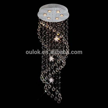 LED moderno LED teto de lustre pendente de teto de cristal