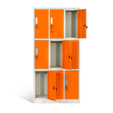 Locker in metallo arancione a 4 gradini di direct maker