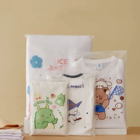 Custom Design Clear Clothing Zipper Bags - Transparent T-Shirt Slider Ziplock Packaging