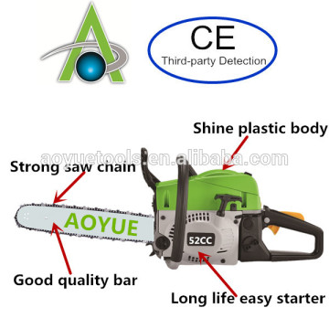 HOT SELL 52CC GASOLINE CHAIN SAW,TT5200,Strong easy starter