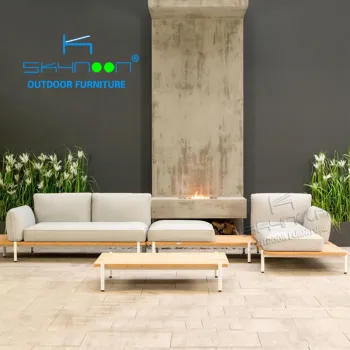 Durable Metal Frame Outdoor Lounge Sofa - Modern Aluminum Sofa for Hotels and Gardens (62074)