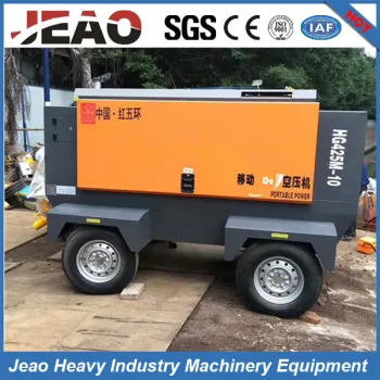 10bar Trailer Diesel Driven Rotary Air Compressor for Low Pressure Drilling Rig