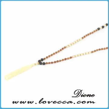 Bohemian style women Natural Imperial Stone beaded tassels necklace