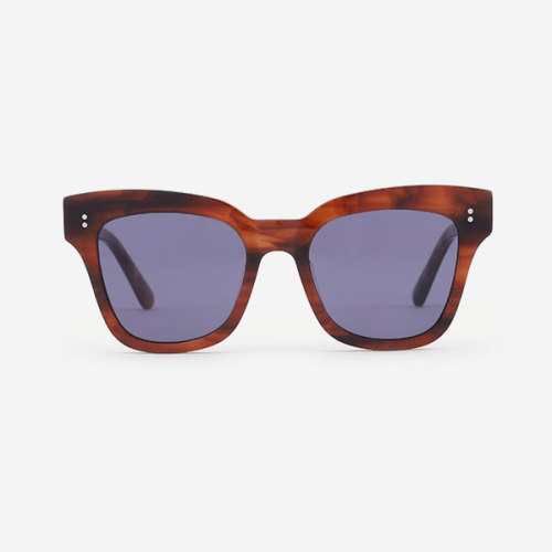 Square rivets Acetate Women Sunglasses