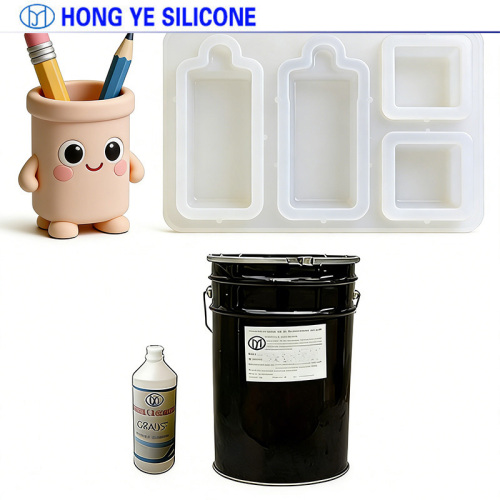Self leveling silicone rubber for casting molds