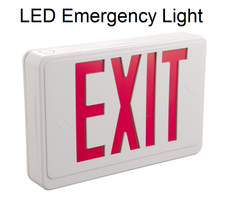 Qihui Red Exit Sign With Battery Rechargeable Backup