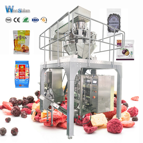 Máquina de preenchimento e embalagem automática de frutas secas