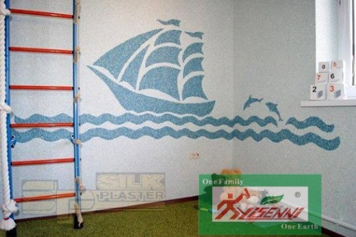China YISENNI fiber interior wall decoration material liquid wallpaper home decor