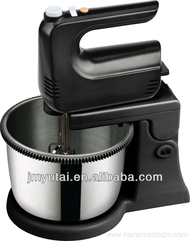 Hand mixer with rotary bowl