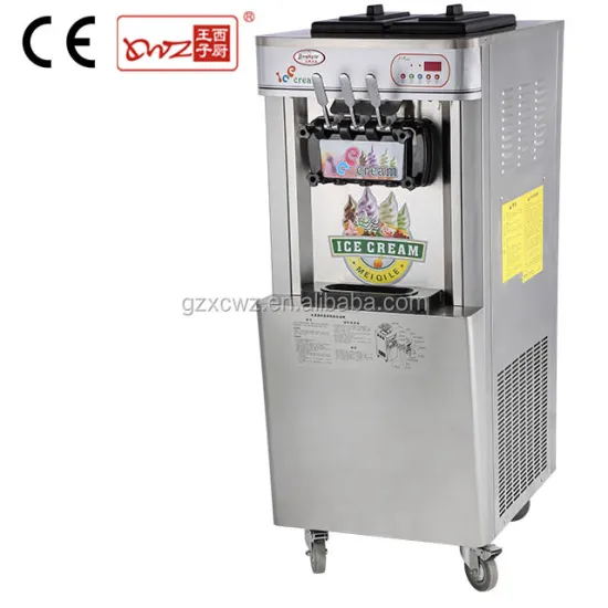 New Stainless Steel Italian Three Flavors Soft Frozen Yogurt Ice Cream Machine