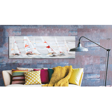 Set Sail Boat Wall Art Handmade Oil Painting
