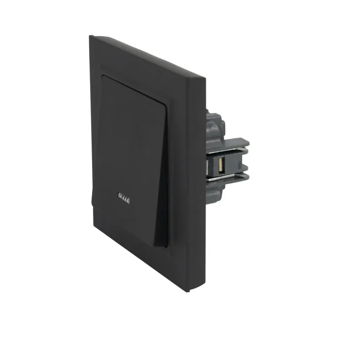 Sakelar Tombol Tunggal 10A Putih dengan Bingkai