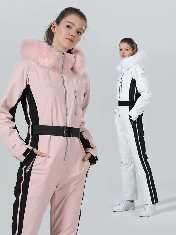 Two-sheet Slim Fit Cotton One-piece Ski Suit