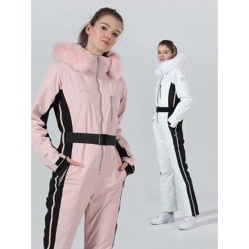 Two-sheet Slim Fit Cotton One-piece Ski Suit