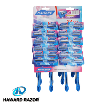 D316L borong 24pcs gantung Kad Triple pisau cukur cukur