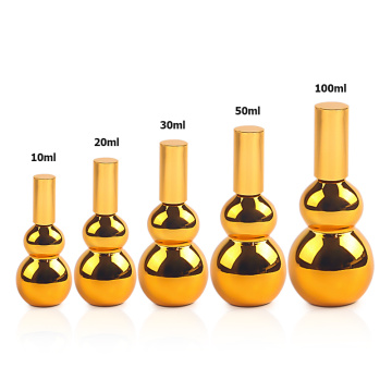 Bottillas de vidrio de forma de calabaza de electroplatación dorada de 20 ml