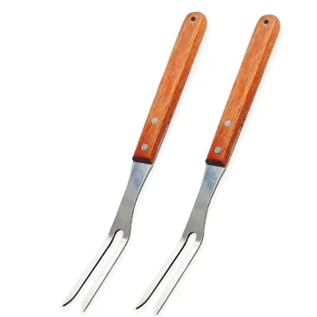 JHY Hot-Selling Wooden Handle Stainless Steel BBQ Fork: Your Reliable Cooking Companion for Outdoor Grilling