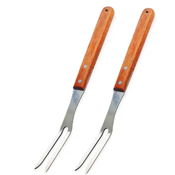 JHY Hot-Selling Wooden Handle Stainless Steel BBQ Fork: Your Reliable Cooking Companion for Outdoor Grilling