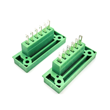 Bloques de terminales conectables con paso de 3,81 mm, color verde, 6P