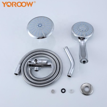Yoroow Hot Sale Bilik Mandi Chrome 3 Tetapan ABS Showerhead dan Kombo Mandi Tangan