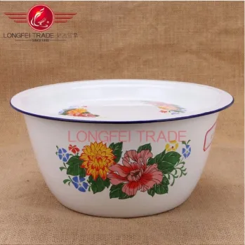 Enamel Hand Washing Finger Bowl with Cover
