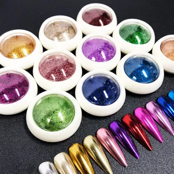 Qianya 2024 High Quality Gold Moonlight Multi Chrome Nail Powder - OEM Nail Magic Mirror Powder