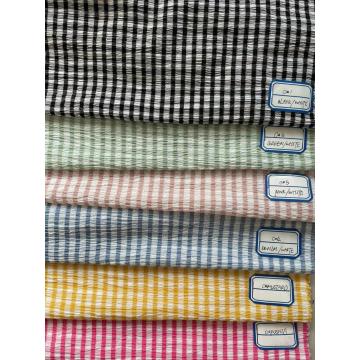 Knitted Crinkle Checks Fabric