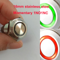 16mm 19mm 22mm 25mm Dual Color Bi-Color RED/GREEN Ring LED 1NO1NC Reset Momentary Anti-Vandal Electric Car Push Button Switch
