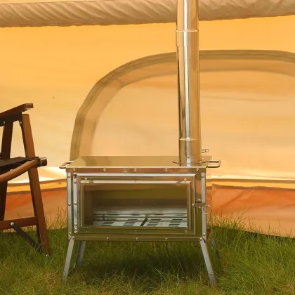 Smoke-Free Wood Burning Stainless Steel Stove for Hot Tent Camping