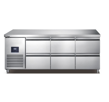 Stainless Steel Undercounter Worktable Refrigerator with Drawers for Kitchen Freezer