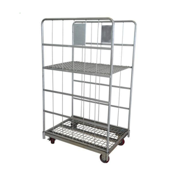 Stacking Trolley Logistics: 4-Sided Roll Container Wire Mesh Cage with Wheels for Sale