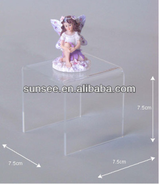 Factory directly sale good quality clear 7.5cm three sided stand acrylic cubes