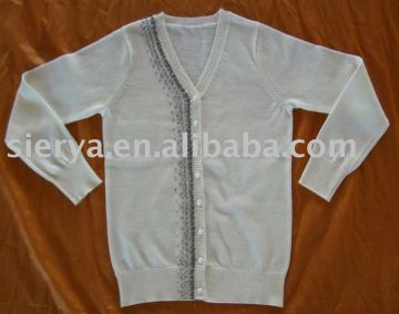 cotton cardigan sweater with decoration