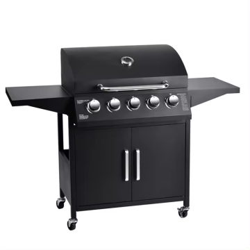 Professional 5 Burner Steel Propane BBQ Grills Outdoor Gas Barbeque Grill with Side Burner and Cabinet