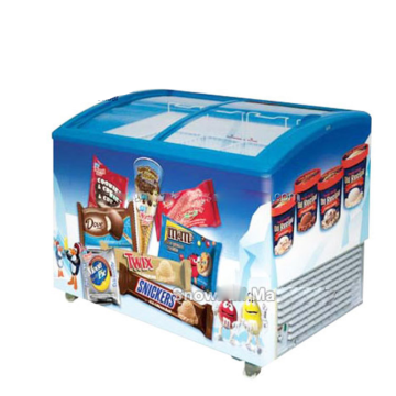 Supermarket Chest Freezer with Glass Door for Ice Cream and Popsicle Display