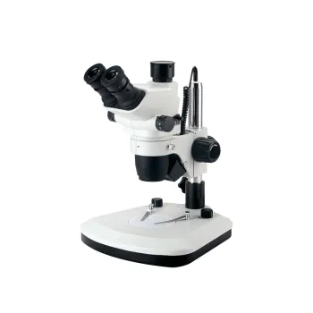 Three Eyed Stereomicroscope for Metallurgical Observation" 

However, considering typical SEO practices and keyword placement, a more optimized title could be:

"Stereo Microscope with Three Eyebars for Metallurgical Observation" 

But if we are strictly 