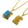 Colorful Crystal Alphabet Letter E Pendant Necklace