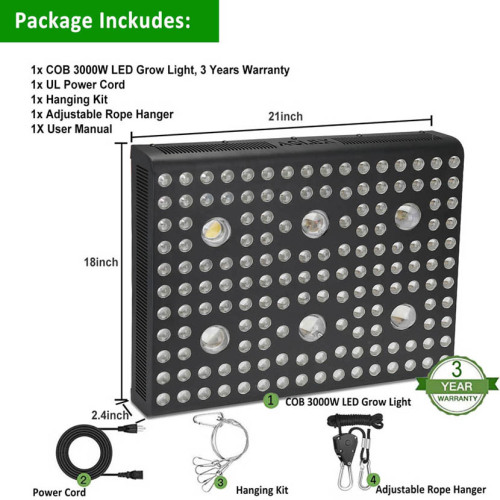 AGLEX COB LED Grow Light 3000w Full Spectrum