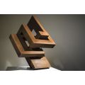 Rustic Cube Shape Decoration Garden Corten Steel Sculpture