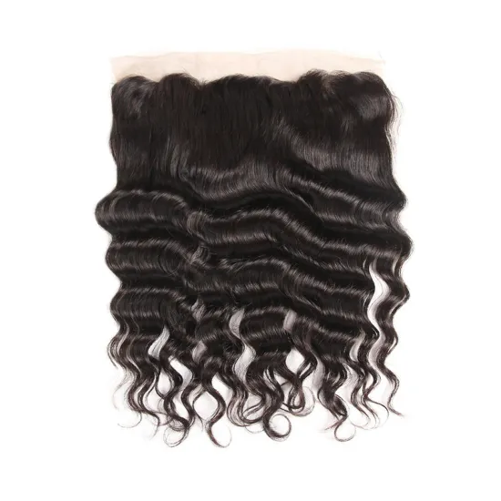 huashuo Highest Discounts New Style 13X4 Virgin Natural Brazilian Ear To Ear Loose Deep Wave Swiss Lace Frontals