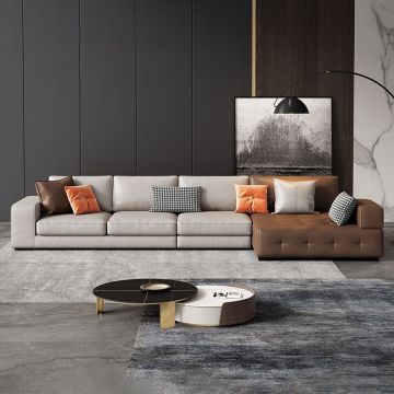 Trendige Mode -Imitation Leder Ecke Royal Sofa