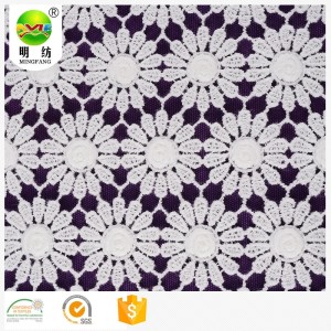 100 cotton peach embroidery lace fabric