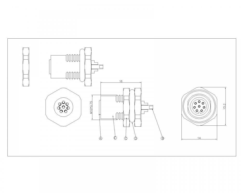 M8 2 ~ 8p Kunci Kunci Kunci Panel Kembali SW14T