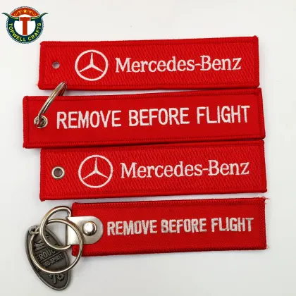 Embroidered Remove before the Flight Luggage Key tag