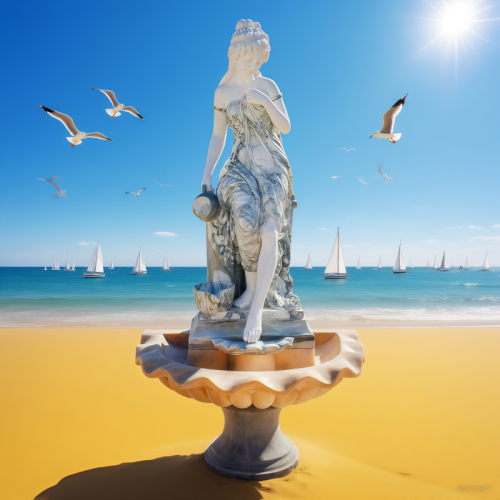 Classical Lady Multi Tone Marble Statue Handcrafted Artistic