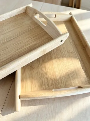 Rectangular bamboo fruit coffee tea tray