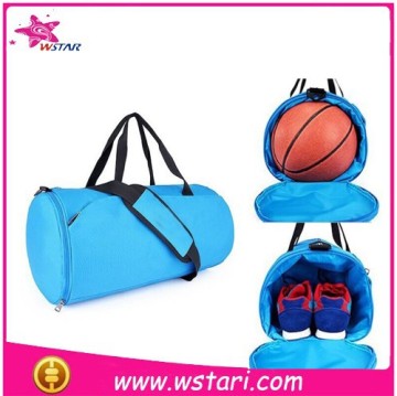 Durable weekend round travel bag duffel bag with shoe compartment basketball compartment